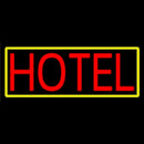 Red Simple Hotel With Yellow Handmade Art Neon Sign