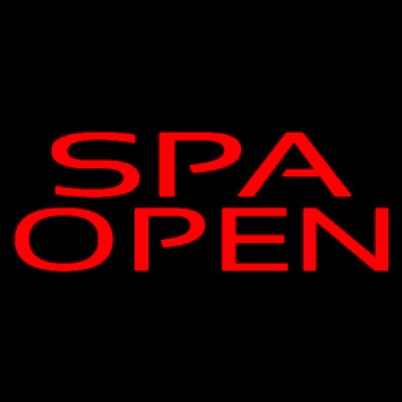 Red Spa Open Handmade Art Neon Sign