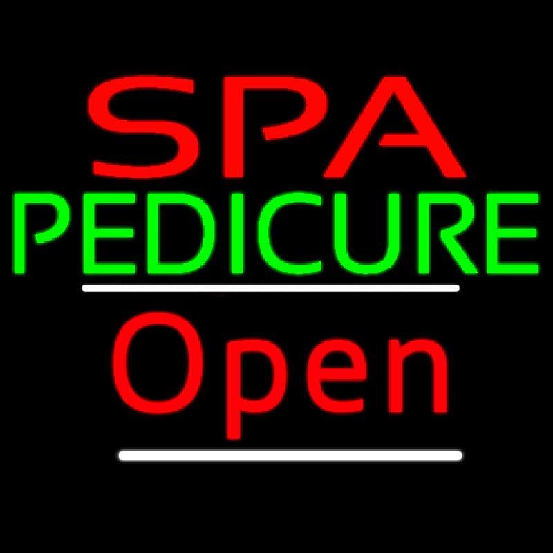 Red Spa Pedicure Slant Red Open Handmade Art Neon Sign