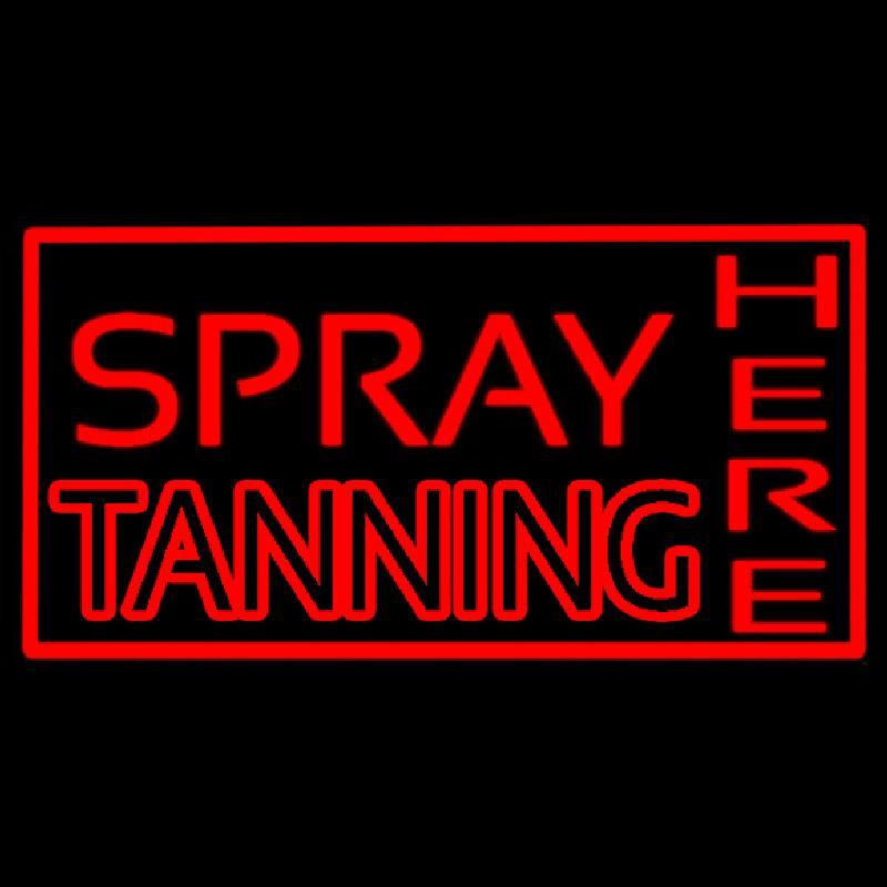 Red Spray Tanning Here Handmade Art Neon Sign