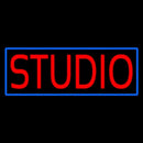 Red Studio Blue Border Handmade Art Neon Sign