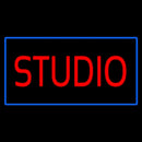 Red Studio Blue Rectangle Handmade Art Neon Sign