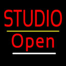 Red Studio Open Yellow Line Handmade Art Neon Sign