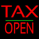 Red Tax Block Open Green Line Handmade Art Neon Sign