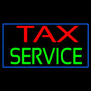 Red Tax Service Blue Border Handmade Art Neon Sign