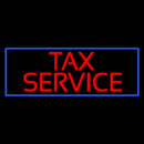 Red Tax Service Blue Border Handmade Art Neon Sign
