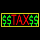 Red Tax With Dollar Logo With Yellow Border Handmade Art Neon Sign