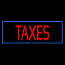 Red Taxes Blue Border Handmade Art Neon Sign