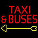 Red Taxi And Buses With Arrow Handmade Art Neon Sign