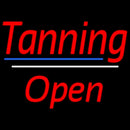 Red Tanning Open Blue White Line Handmade Art Neon Sign