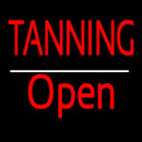 Red Tanning Open White Line Handmade Art Neon Sign