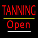 Red Tanning Open Yellow Line Handmade Art Neon Sign