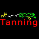 Red Tanning With Green Yellow Palm Tree Handmade Art Neon Sign