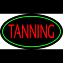 Red Tanning With Oval Green Border Handmade Art Neon Sign