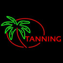 Red Tanning With Palm Tree Handmade Art Neon Sign