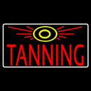 Red Tanning With Sun Logo Handmade Art Neon Sign