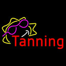 Red Tanning With Sun Logo Handmade Art Neon Sign