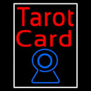 Red Tarot Card Blue Crystal With White Border Handmade Art Neon Sign