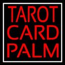 Red Tarot Card Palm And White Border Handmade Art Neon Sign