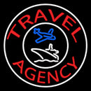 Red Travel Agency Logo With Border Handmade Art Neon Sign