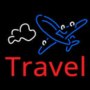 Red Travel Blue Aeroplane Handmade Art Neon Sign