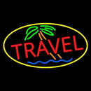 Red Travel With Yellow Border Handmade Art Neon Sign