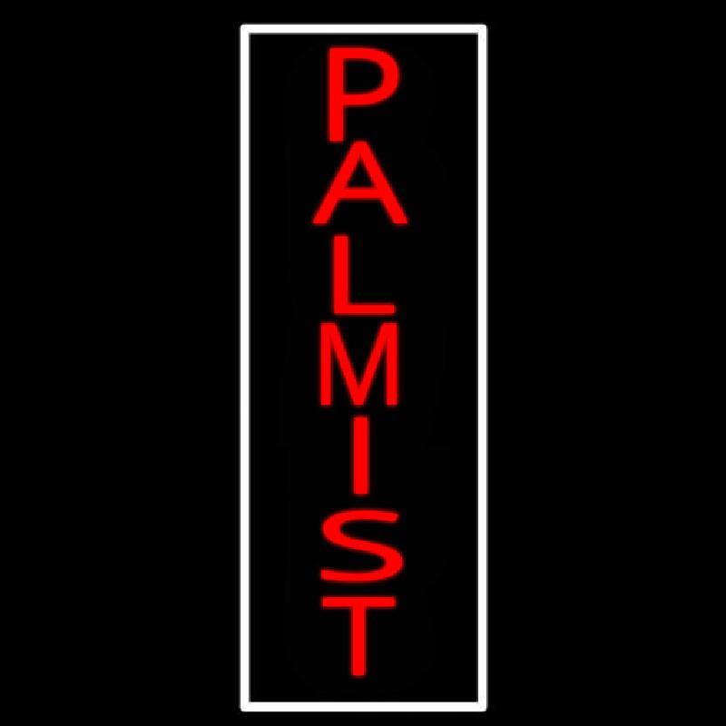 Red Vertical Palmist White Border Handmade Art Neon Sign