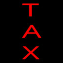 Red Vertical Tax Handmade Art Neon Sign