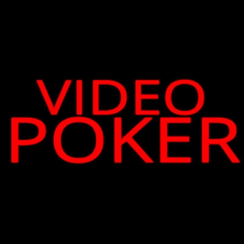 Red Video Poker Handmade Art Neon Sign