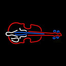 Red Violin Logo Block Handmade Art Neon Sign