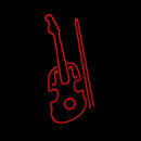 Red Violin Logo Handmade Art Neon Sign