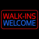 Red Walk Ins Welcome Red Border Handmade Art Neon Sign