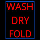 Red Wash Dry Fold Blue Border Handmade Art Neon Sign