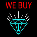 Red We Buy Diamond Logo Handmade Art Neon Sign