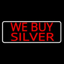 Red We Buy Silver White Border Handmade Art Neon Sign