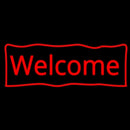 Red Welcome With Outline Handmade Art Neon Sign