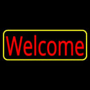 Red Welcome With Yellow Border Handmade Art Neon Sign