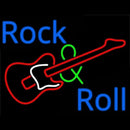 Rock And Roll With Guitar  Handmade Art Neon Sign
