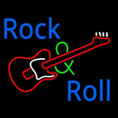 Rock And Roll With Guitar Handmade Art Neon Sign