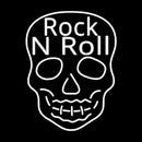 Rock N Roll White Skull 2 Handmade Art Neon Sign