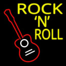 Rock N Roll With Guitar Handmade Art Neon Sign