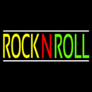 Rock N Roll With White Line Block Handmade Art Neon Sign