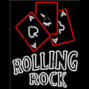 Rolling Rock Ace And Poker Beer Sign Handmade Art Neon Sign