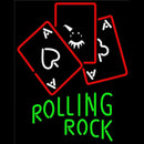 Rolling Rock Ace And Poker Beer Sign Handmade Art Neon Sign