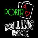Rolling Rock Green Poker Beer Sign Handmade Art Neon Sign