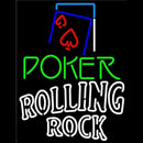 Rolling Rock Green Poker Red Heart Beer Sign Handmade Art Neon Sign