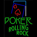 Rolling Rock Green Poker Red Heart Beer Sign Handmade Art Neon Sign