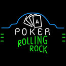 Rolling Rock Poker Ace Cards Beer Sign Handmade Art Neon Sign