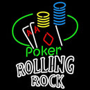 Rolling Rock Poker Ace Coin Table Beer Sign Handmade Art Neon Sign