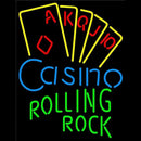 Rolling Rock Poker Casino Ace Series Beer Sign Handmade Art Neon Sign